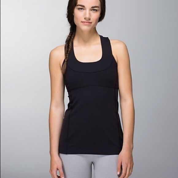 Lululemon Black Scoop Mesh Tank Top - Picture 1 of 2